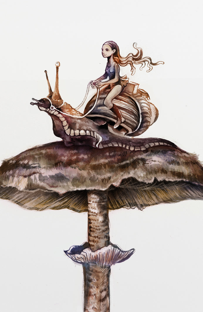 Parasol mushroom elf